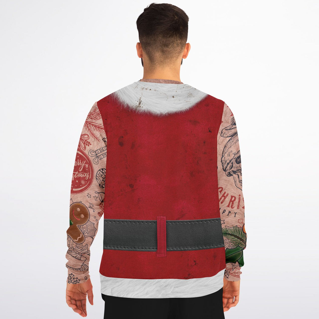 Sleeveless Bad Santa Ugly Christmas-Caucasian Fashion Sweatshirt - Adult AOP