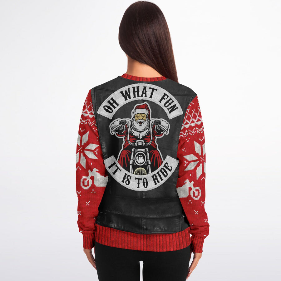 Oh What Fun It Is To Ride Ugly Christmas Fashion Sweatshirt - Adult-AOP
