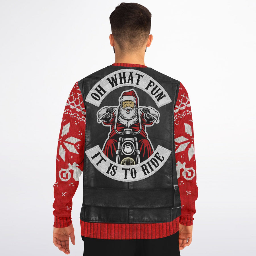 Oh What Fun It Is To Ride Ugly Christmas Fashion Sweatshirt - Adult-AOP