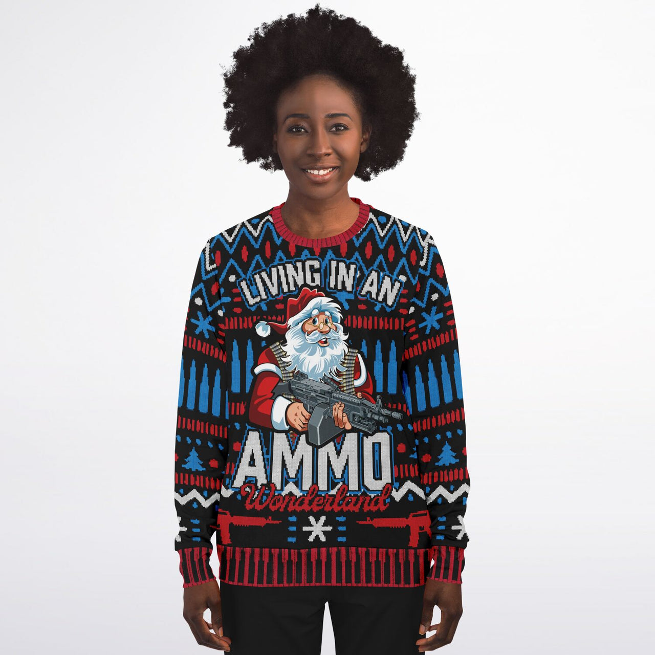 Ammo Wonderland Ugly Christmas Athletic Sweatshirt - Adult AOP