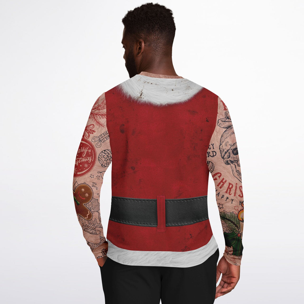 Sleeveless Bad Santa Ugly Christmas-Caucasian Fashion Sweatshirt - Adult AOP