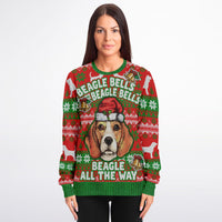Thumbnail for Beagle Bells Ugly Christmas Athletic Sweatshirt - Adult AOP