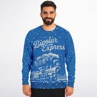 Thumbnail for Bipolar Express Ugly Christmas Athletic Sweatshirt - Adult AOP