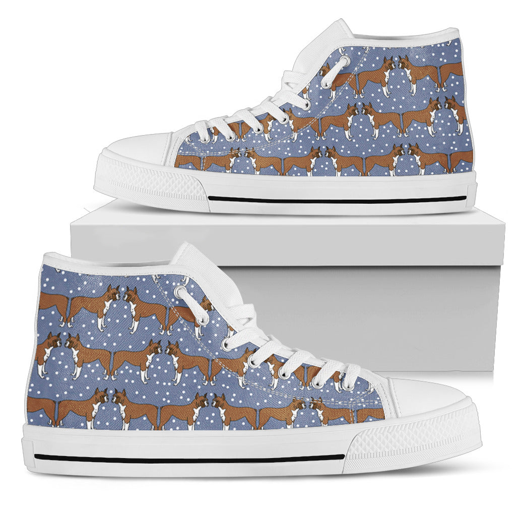 Boxer Dog Pattern Shoes Women's High Top - JaZazzy 