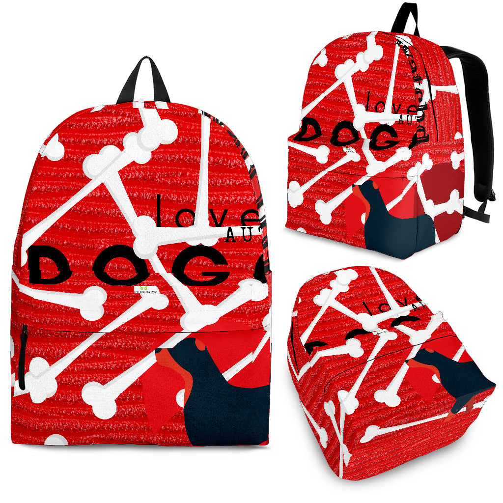 Red Love Dog Backpack - JaZazzy 