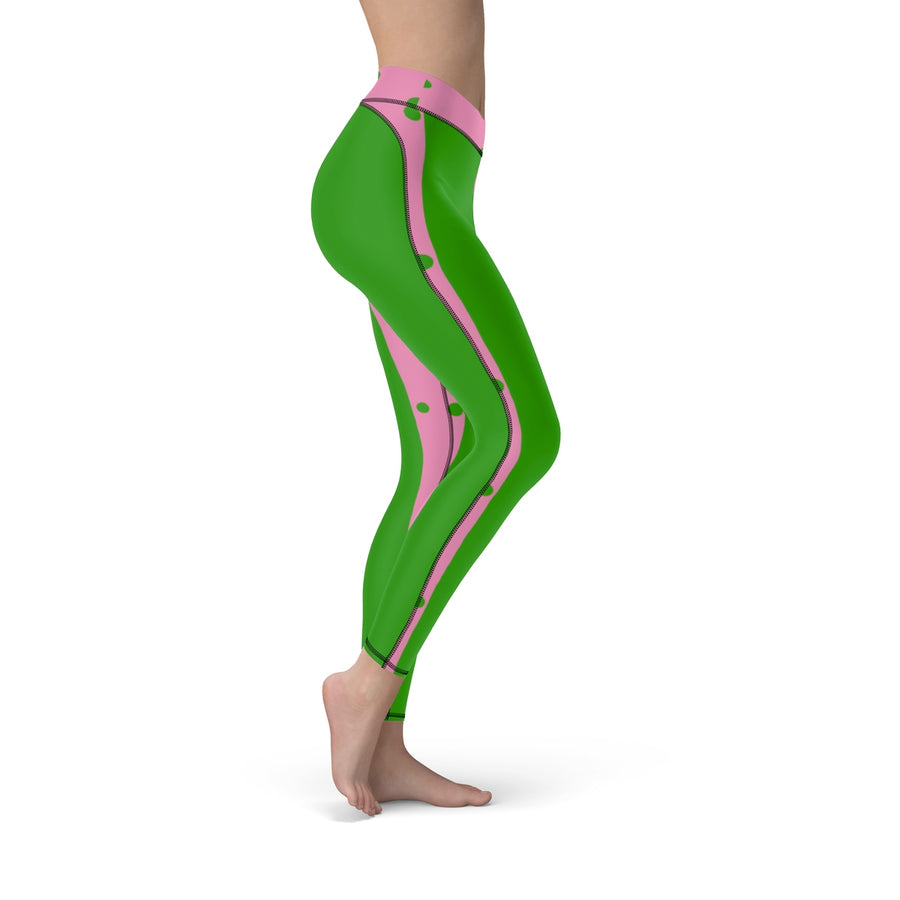 Pink and Green Women's CS Sport Leggings - JaZazzy