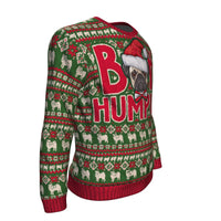 Thumbnail for Bah Hum Pug Ugly Christmas Sweater-red/green/white - JaZazzy 