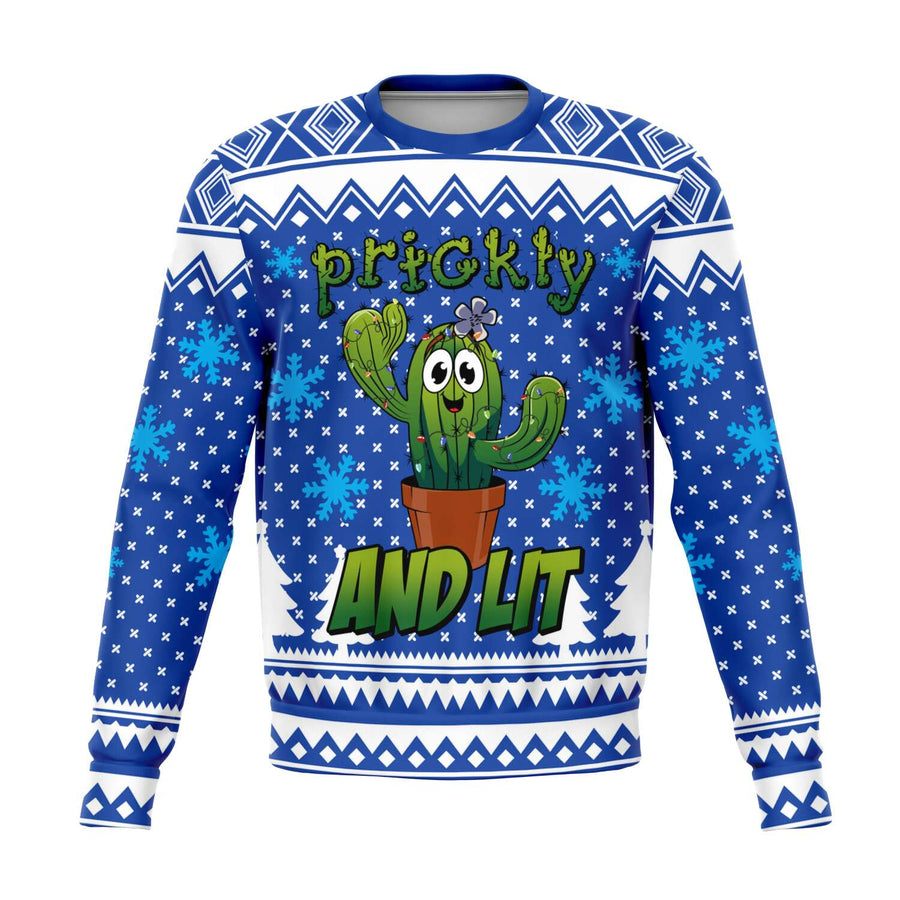 Prickly and Lit - Ugly Christmas Sweat Shirt