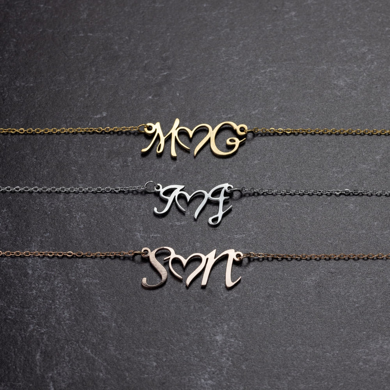 Double Initial Love Necklace