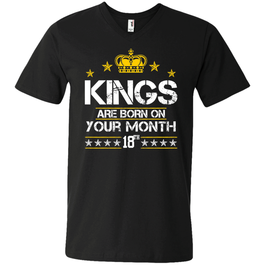 Men's V-Neck T-Shirt-Kings are Born On (your month/date) - JaZazzy