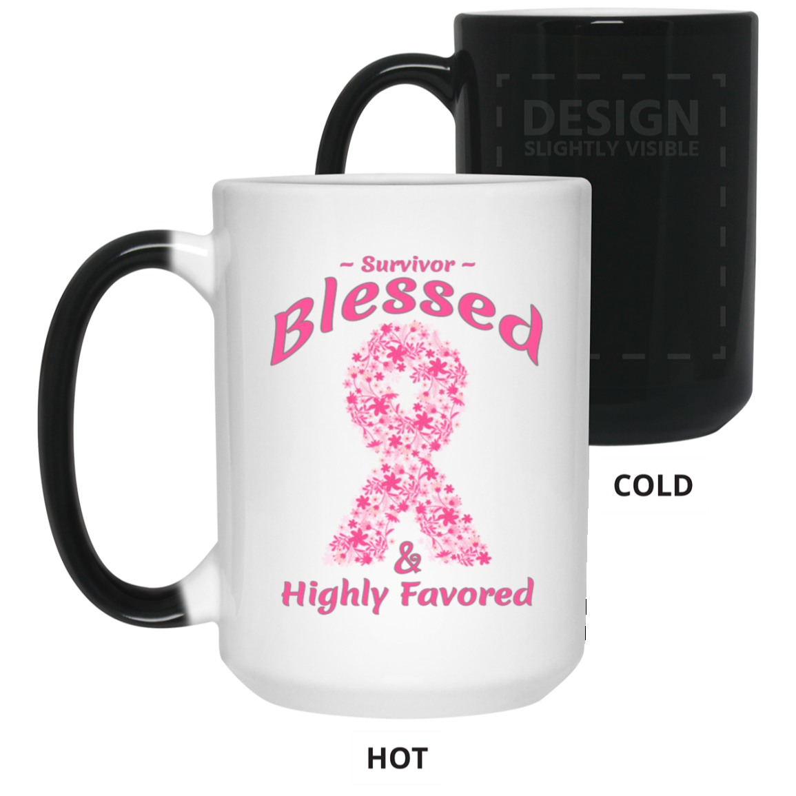 21550 Breast Cancer Survivor_Blessed-15 oz. Color Changing Mug