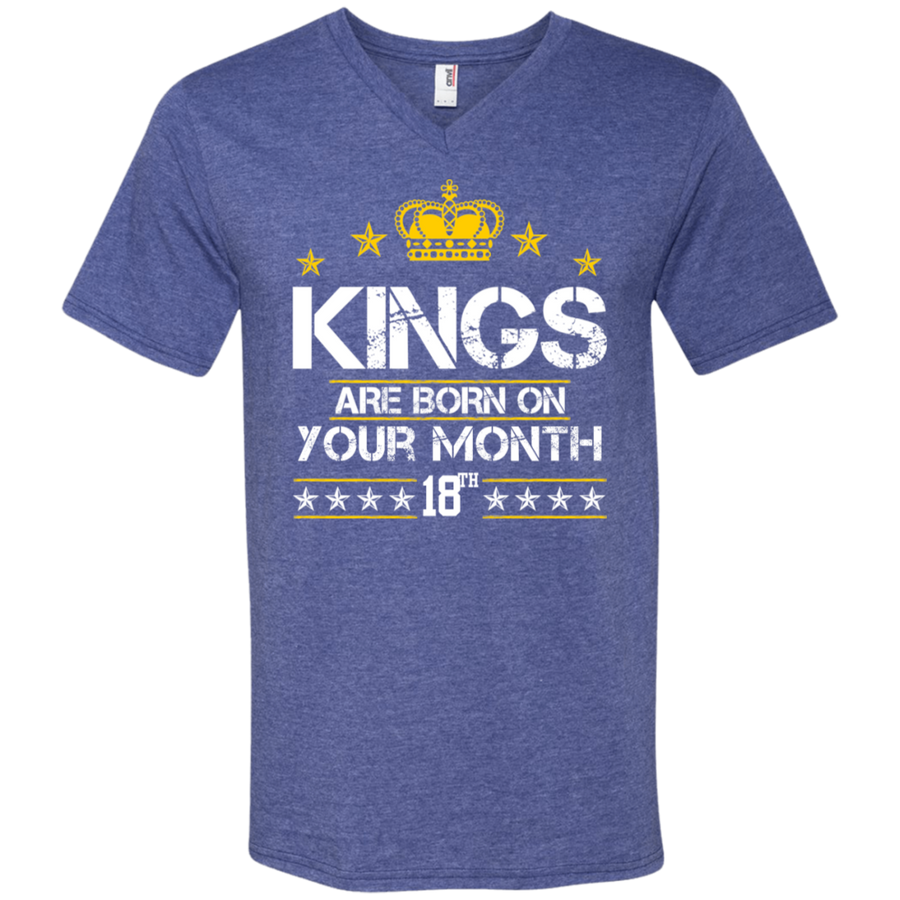 Men's V-Neck T-Shirt-Kings are Born On (your month/date) - JaZazzy