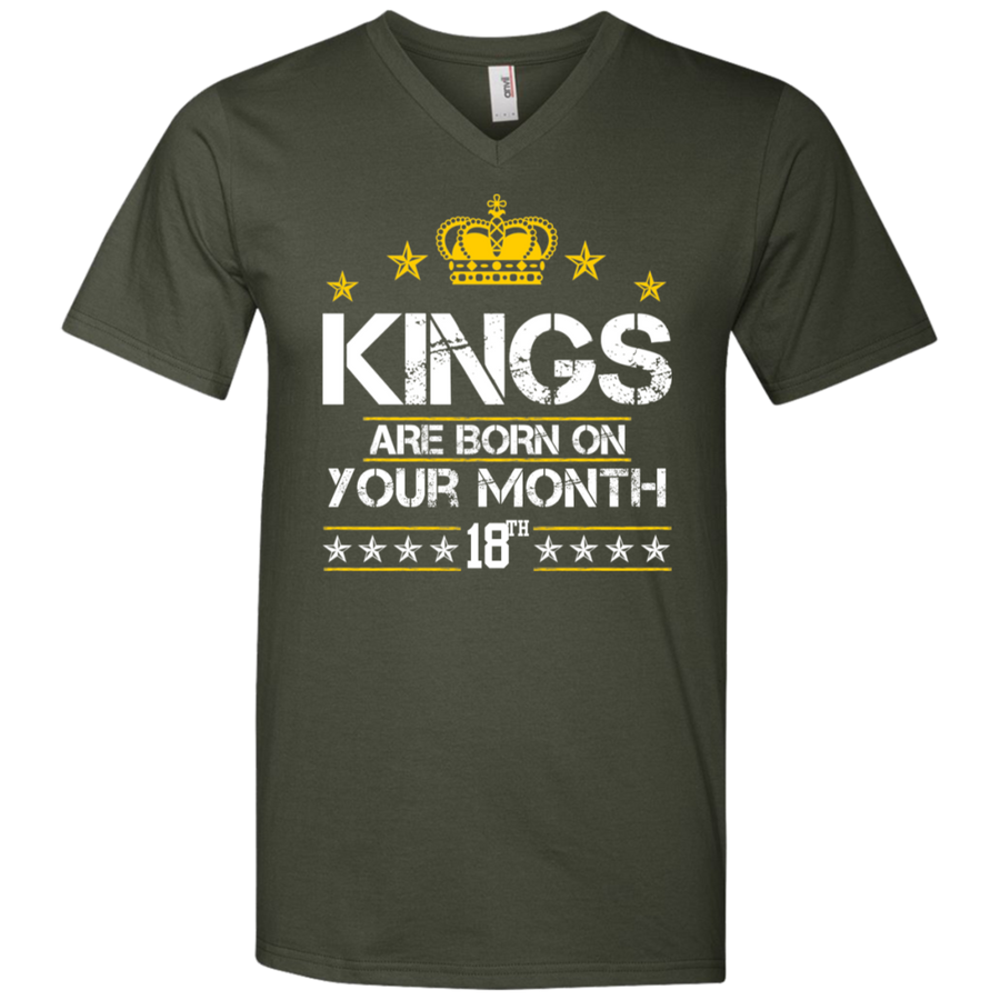Men's V-Neck T-Shirt-Kings are Born On (your month/date) - JaZazzy