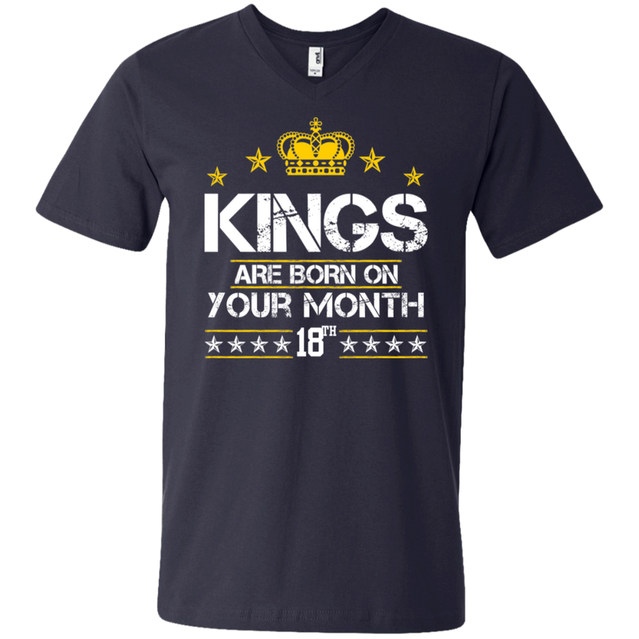 Men's V-Neck T-Shirt-Kings are Born On (your month/date) - JaZazzy