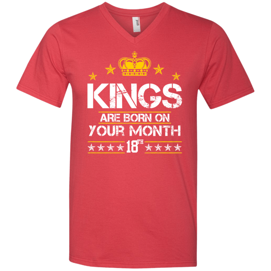 Men's V-Neck T-Shirt-Kings are Born On (your month/date) - JaZazzy