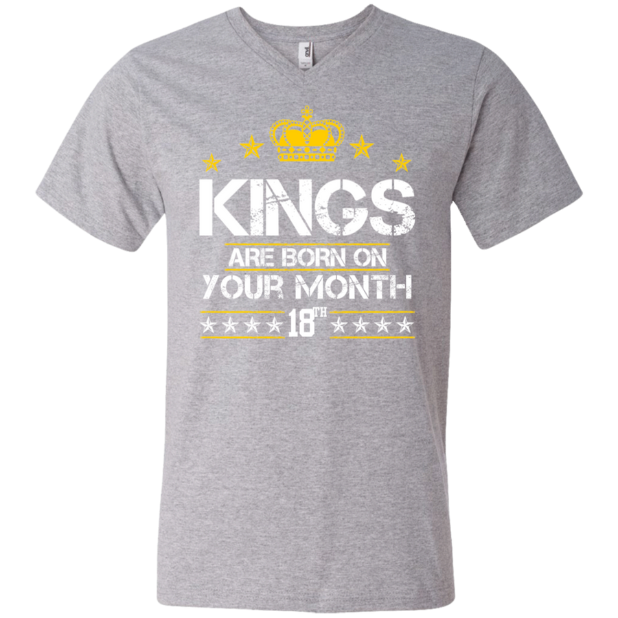 Men's V-Neck T-Shirt-Kings are Born On (your month/date) - JaZazzy