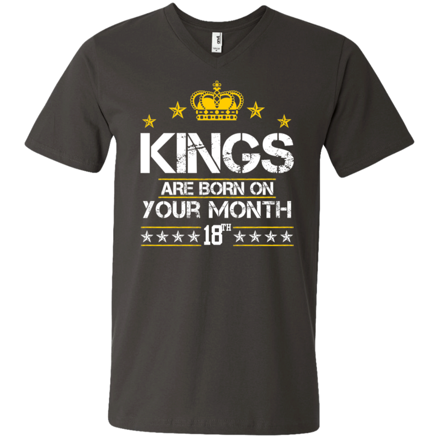 Men's V-Neck T-Shirt-Kings are Born On (your month/date) - JaZazzy