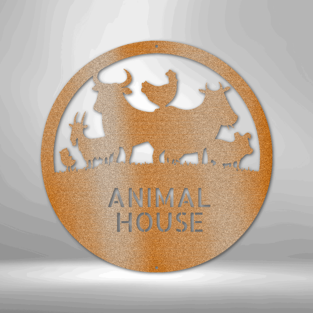 Animal House Monogram - Steel Wall Art Sign
