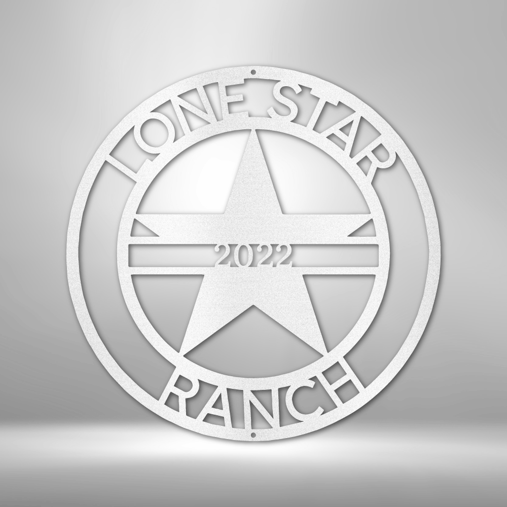 Lone Star 1 Monogram - Steel Wall Art Sign