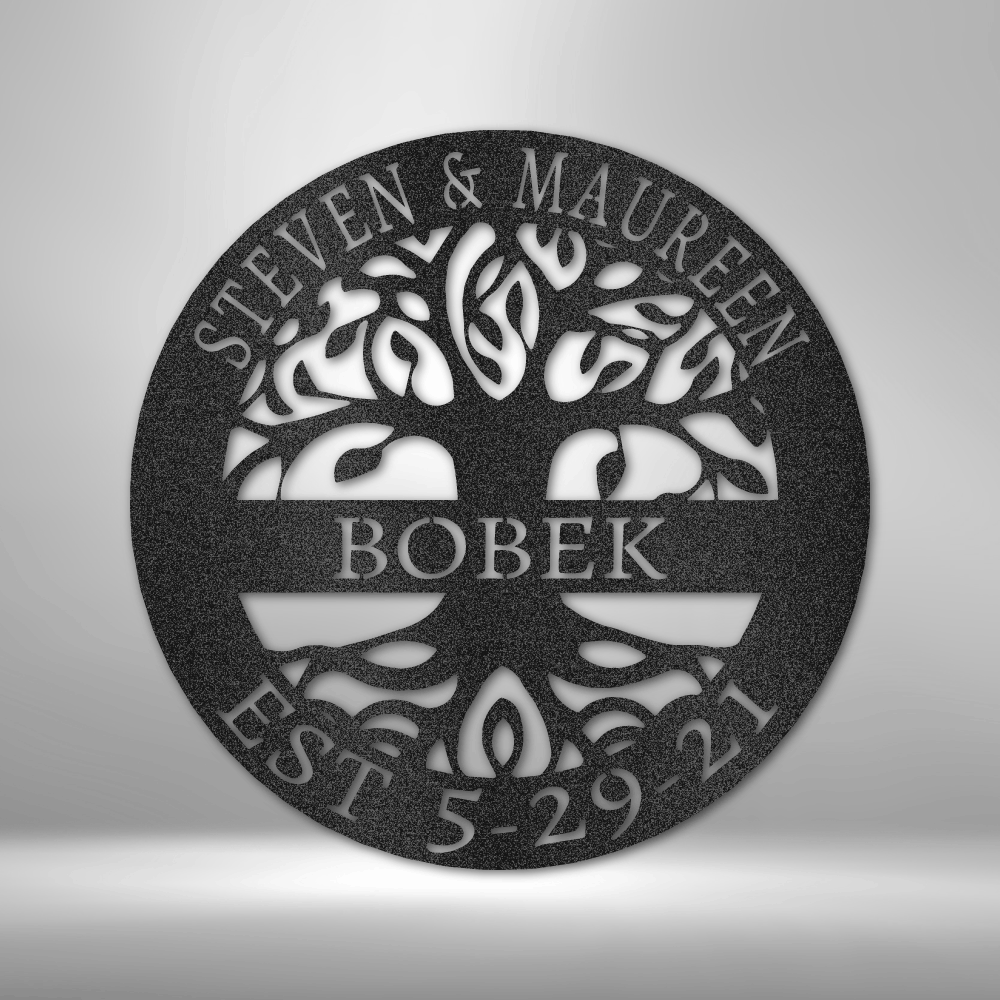 Family Tree Design,  Personalize this plaque with three different lines of text.