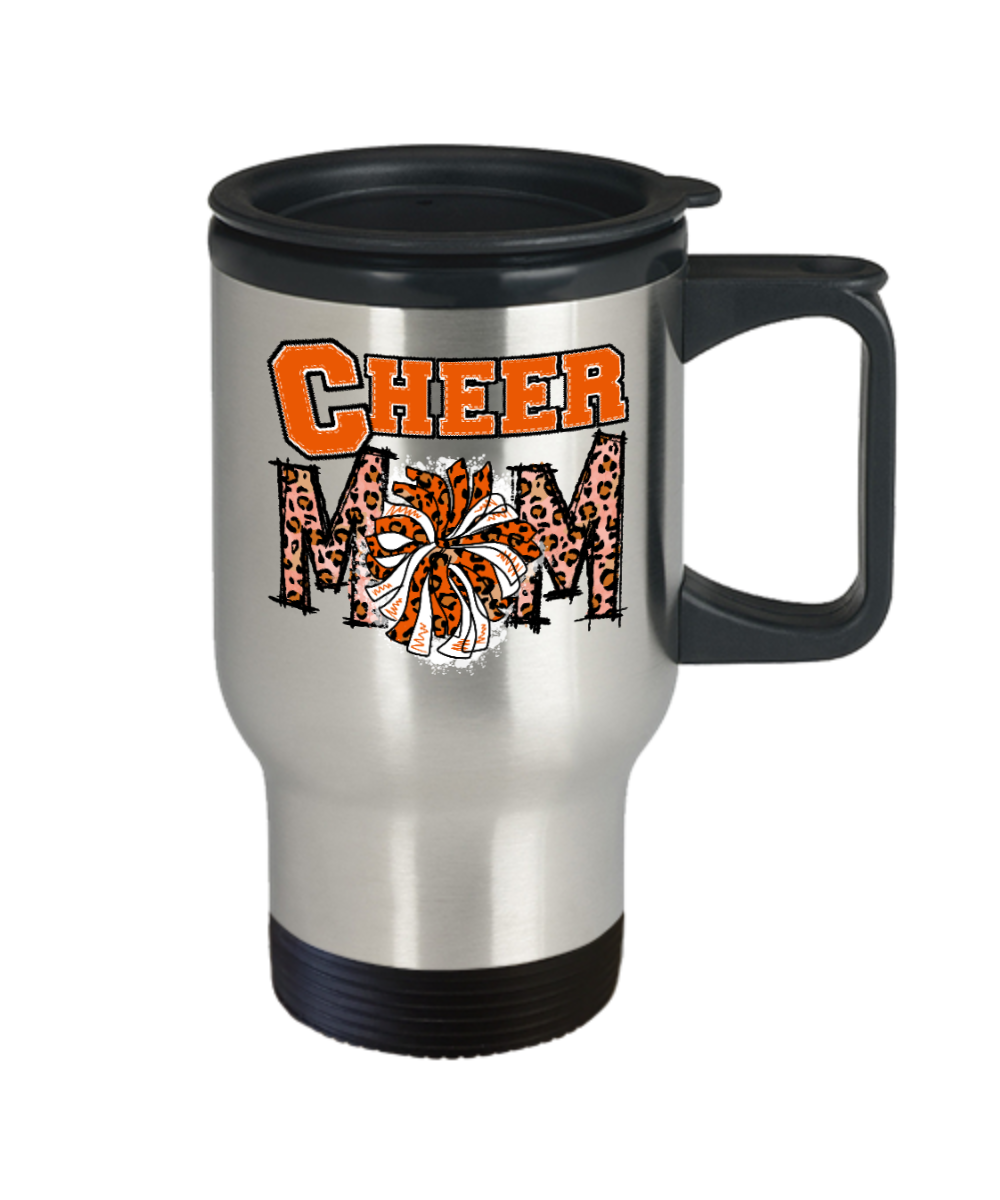 Cheer Mom Travel Mug-Orange