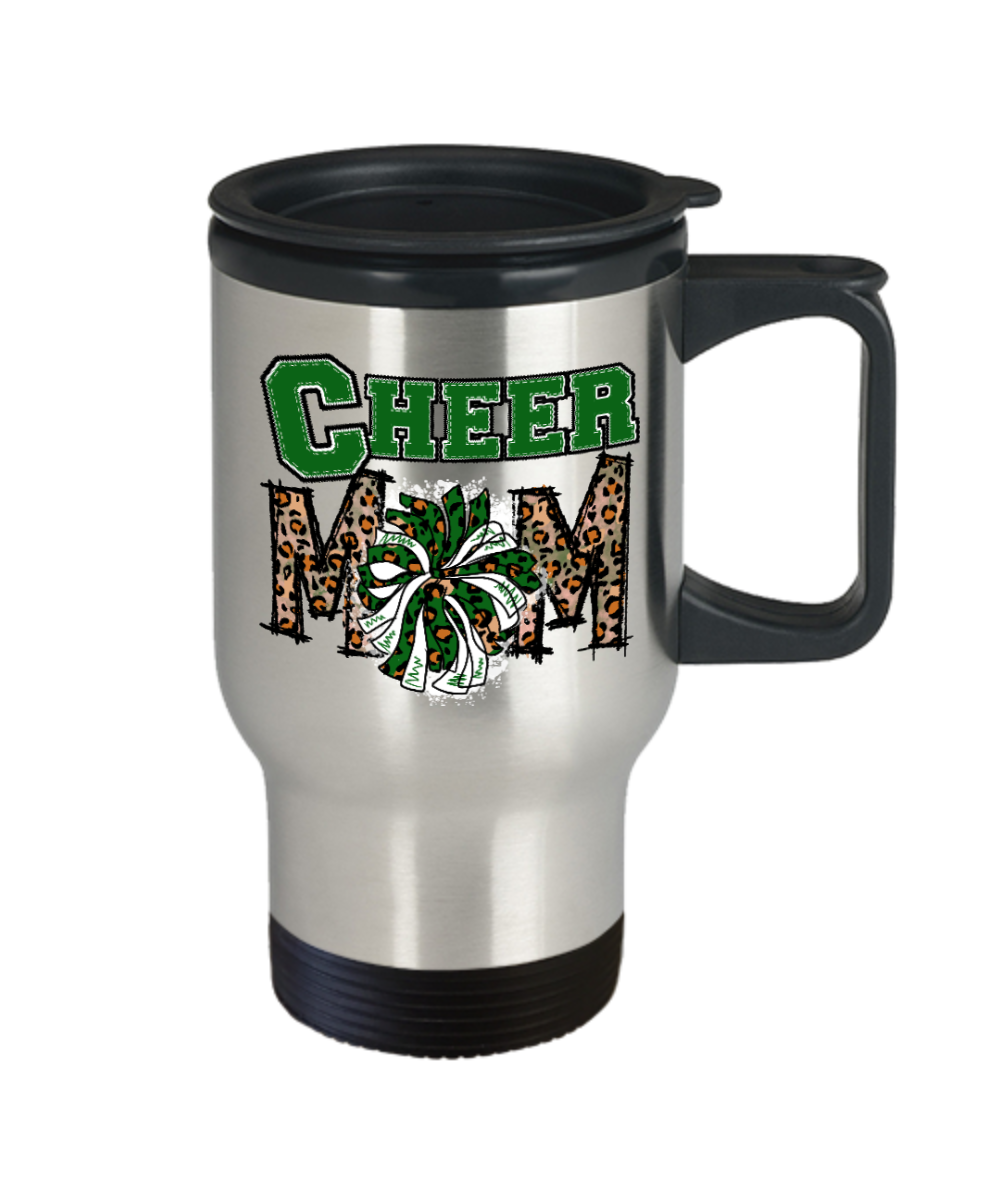 Cheer Mom Travel Mug-Green