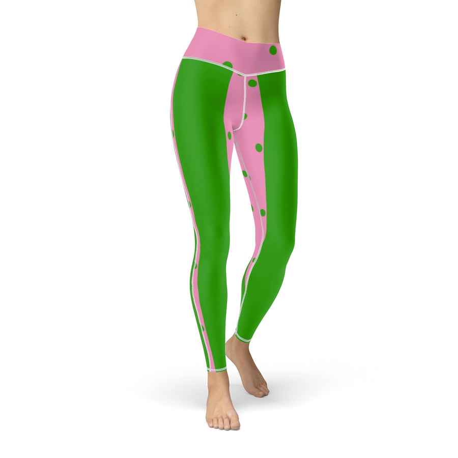Pink and Green Women's CS Sport Leggings - JaZazzy