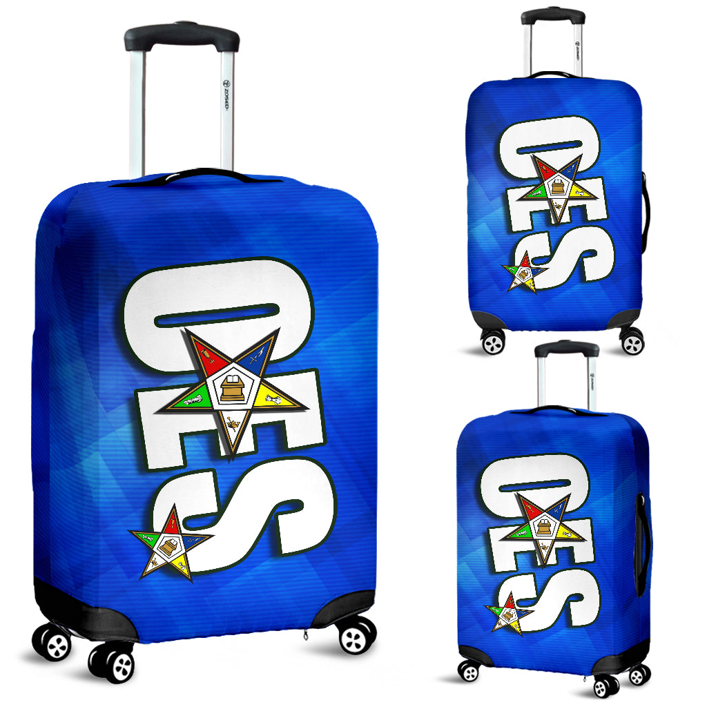 OES Luggage Cover_NC Special Editon-Blue Sq - JaZazzy 