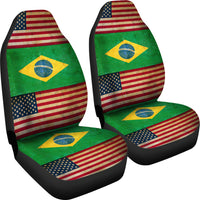 Thumbnail for JZP - American Brazilian Flag Car Seat Cover  210A - JaZazzy 