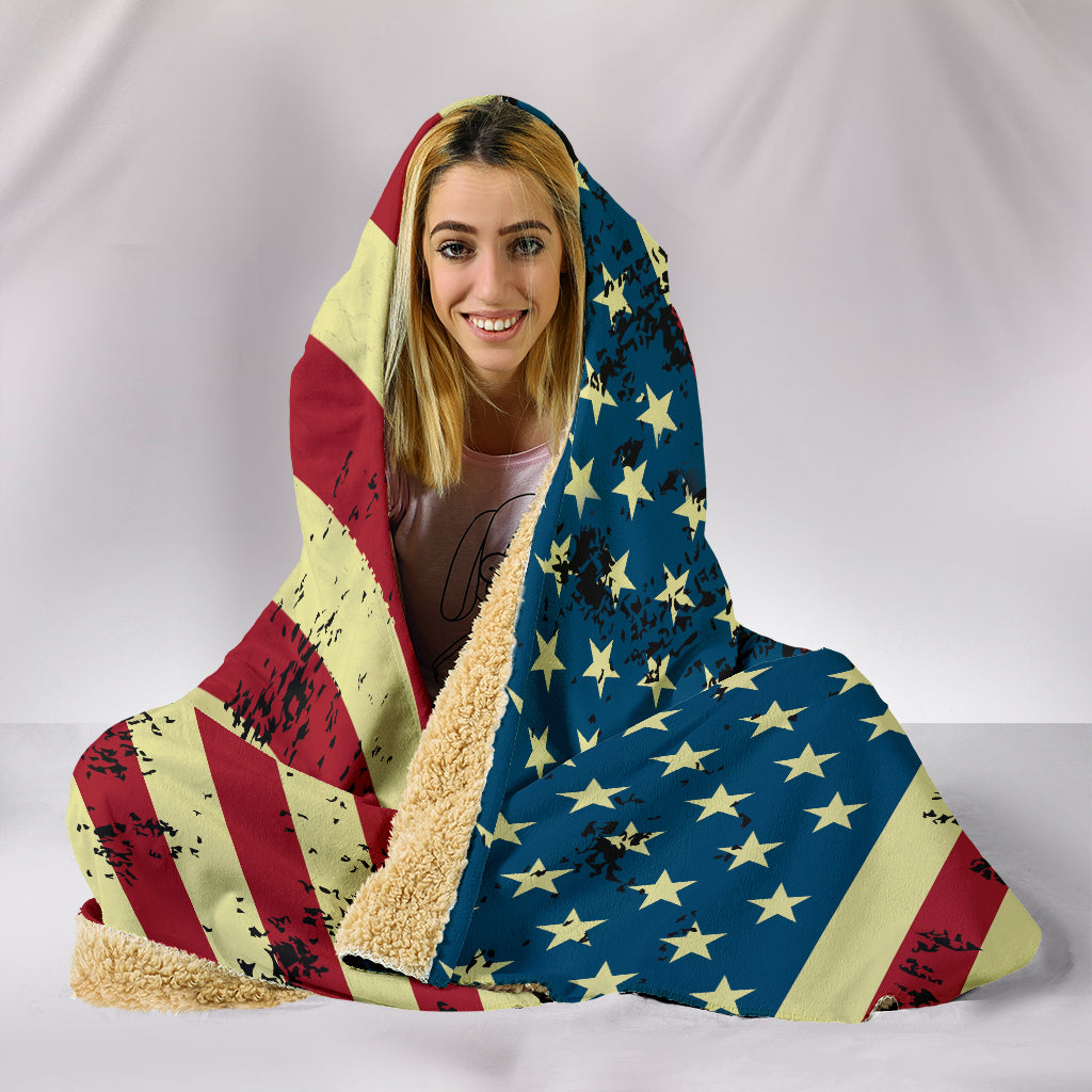 American Flag Hooded Blanket_Red-White-Blue - JaZazzy 