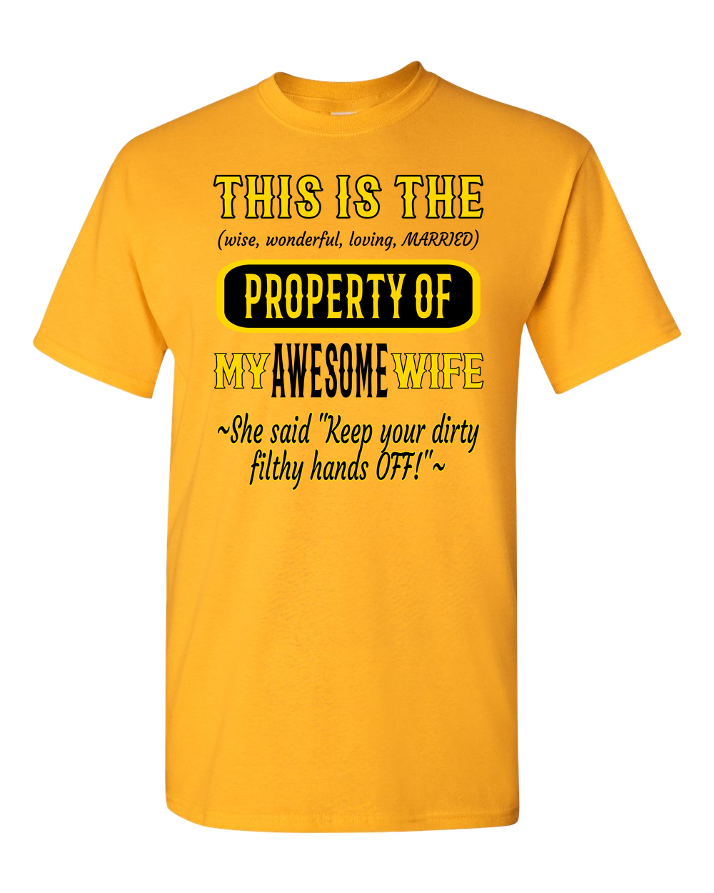 Adult Unisex T-Shirt_Property of Awesome Wife_PS_Athletic Heather - JaZazzy 