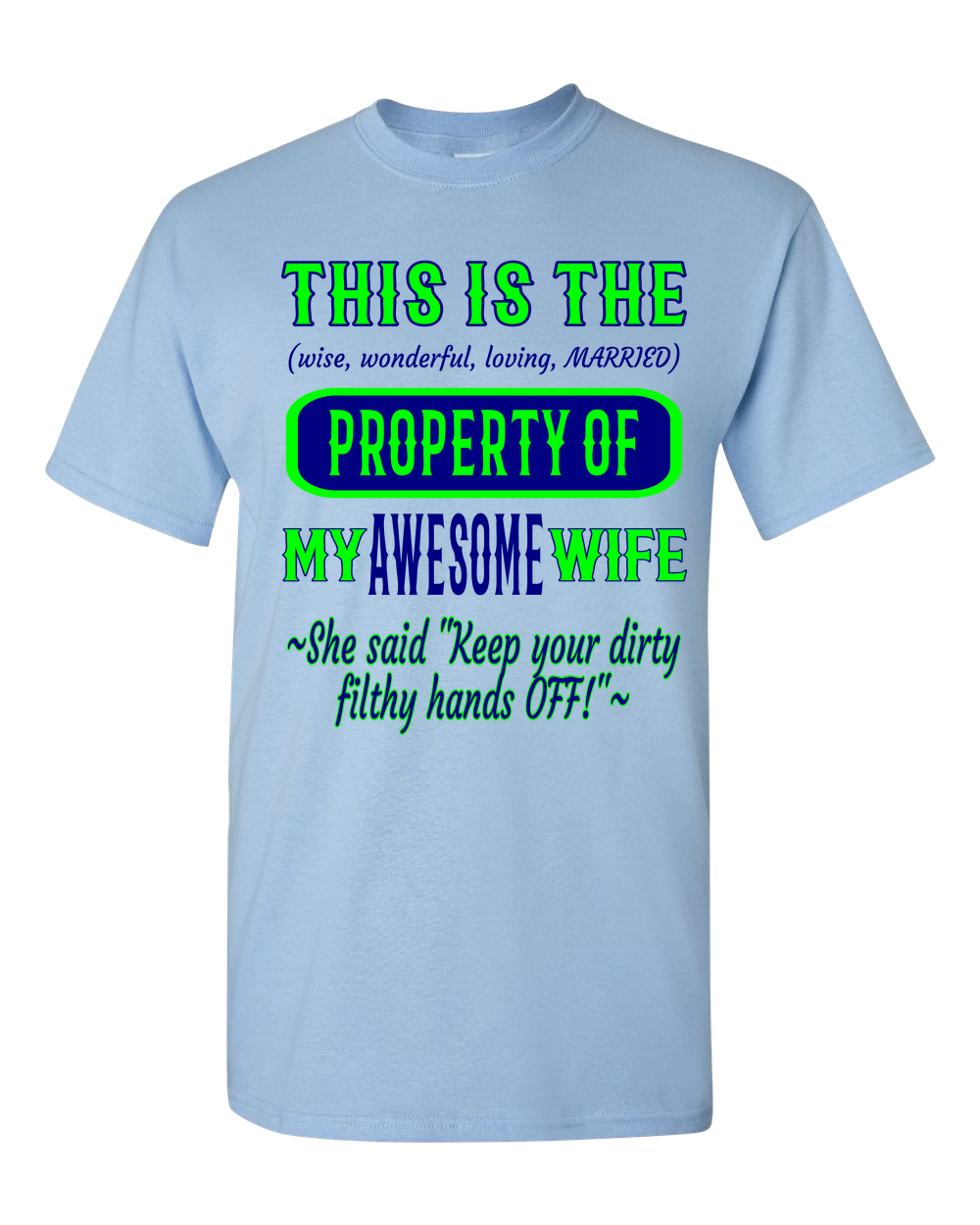 Adult Unisex T-Shirt_Property of Awesome Wife_SS_Athletic Heather - JaZazzy 