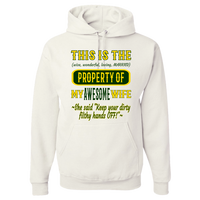 Thumbnail for Adult Hoodie_Property of Awesome Wife_GB_Athletic Heather - JaZazzy 