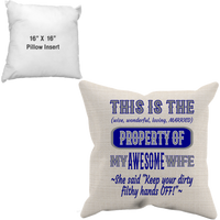 Thumbnail for Pillow Case + Insert_Property of Awesome Wife_DC - JaZazzy 