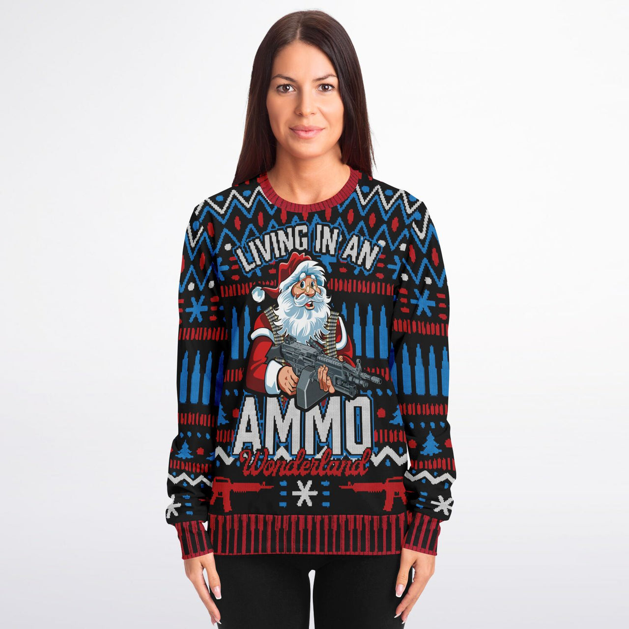 Ammo Wonderland Ugly Christmas Athletic Sweatshirt - Adult AOP