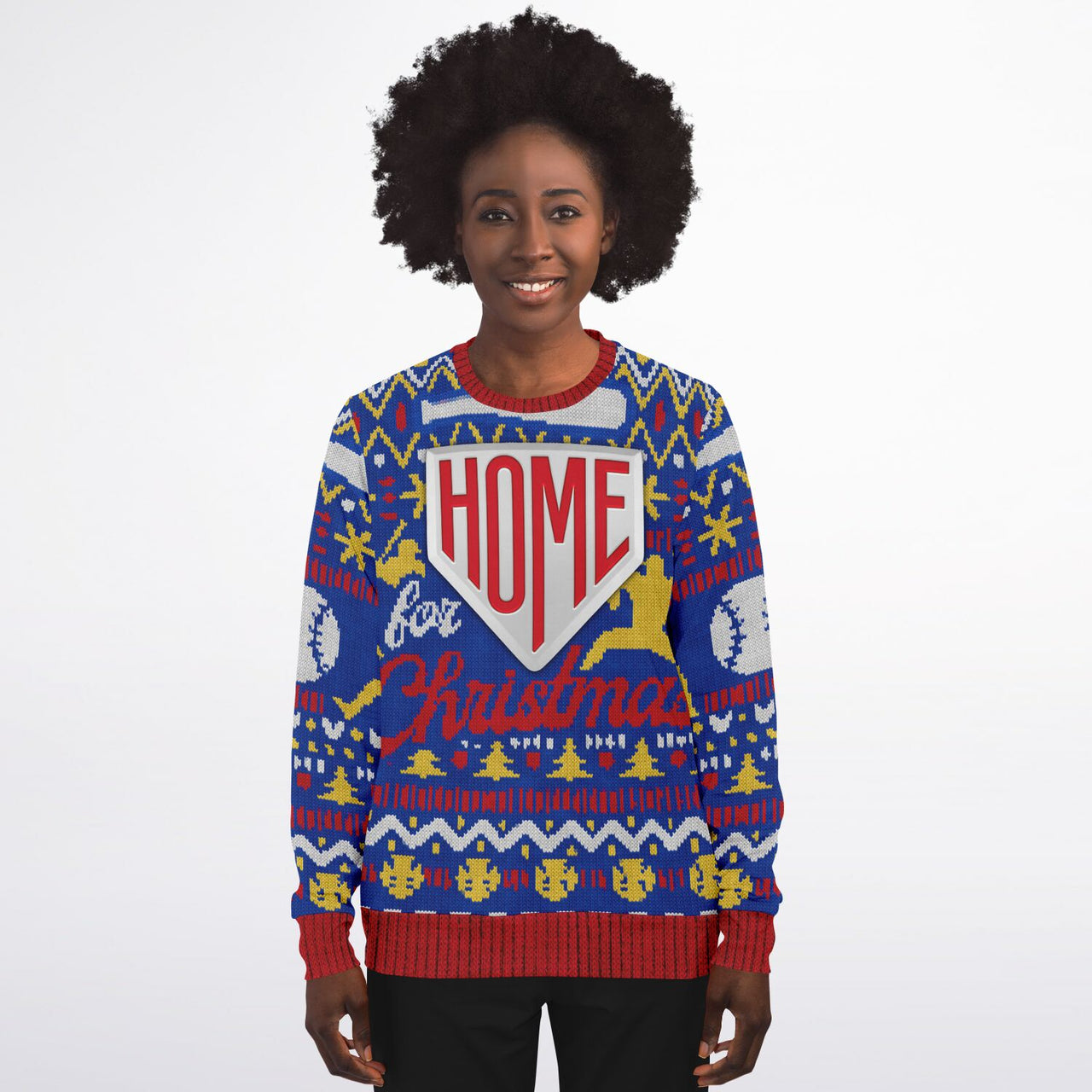 Driving Home Baseball Ugly Christmas Fashion Sweatshirt -Adult AOP
