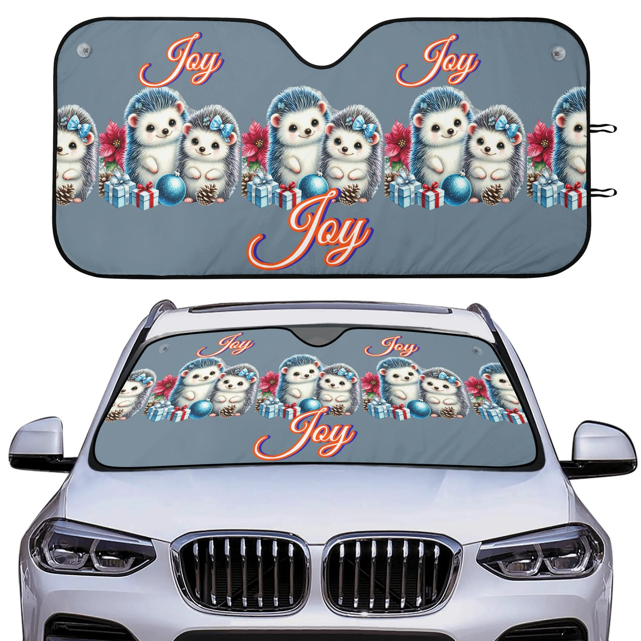 Hedgehog Christmas Joy - Car Sunshade