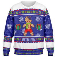 Thumbnail for Bite me Ugly Christmas Fashion Youth Sweatshirt – AOP