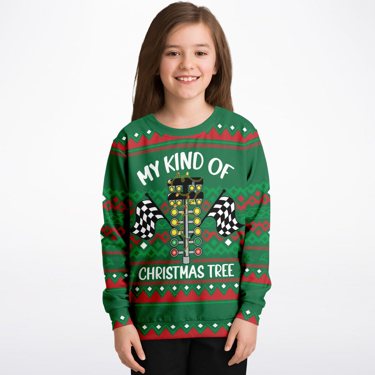 My kind of Ugly Christmas Tree Fashion Youth Sweatshirt – AOP