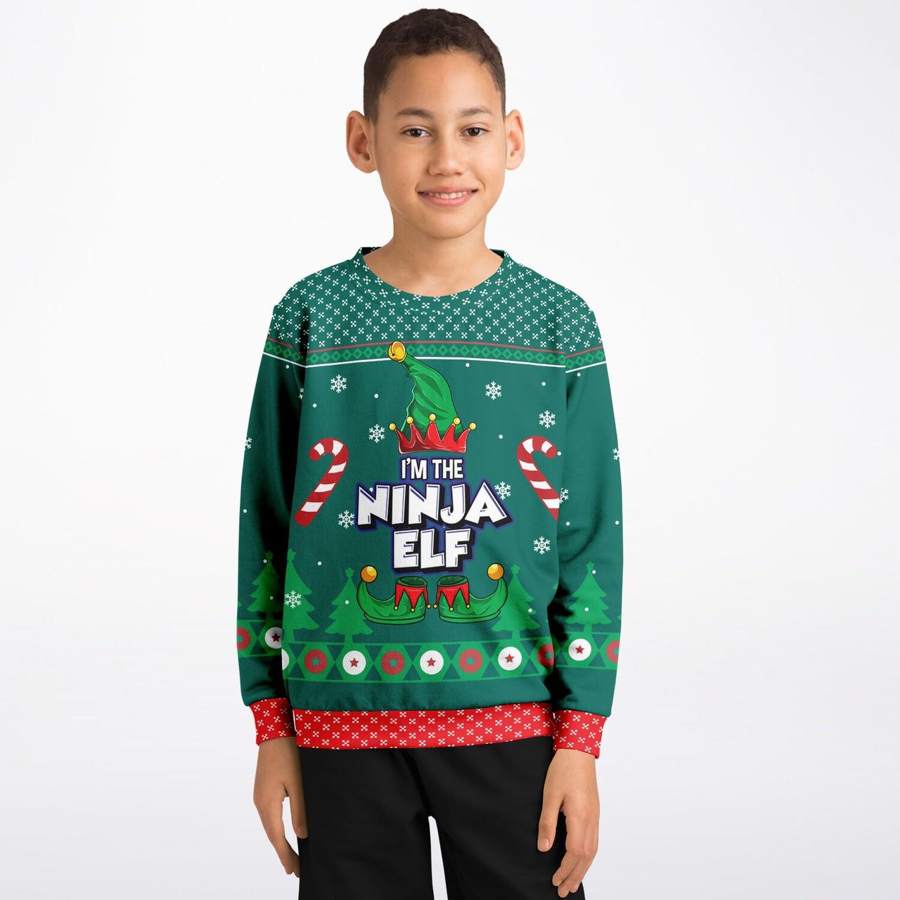 Ugly Ninja Elf Fashion Kids/Youth Sweatshirt – AOP