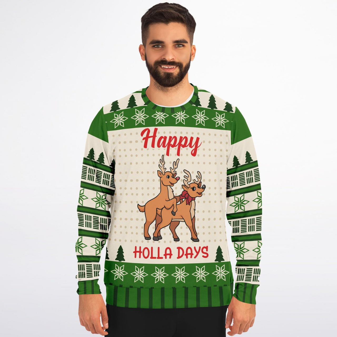 Happy Holla Days Ugly Christmas Sweatshirt- AOP