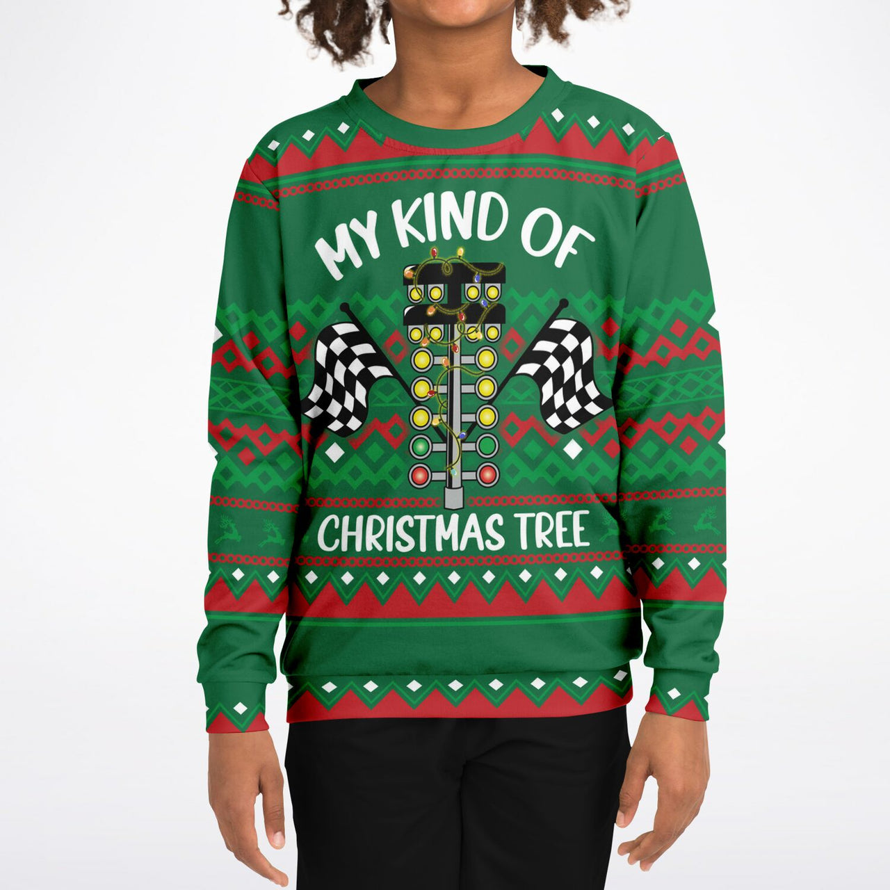 My kind of Ugly Christmas Tree Fashion Youth Sweatshirt – AOP