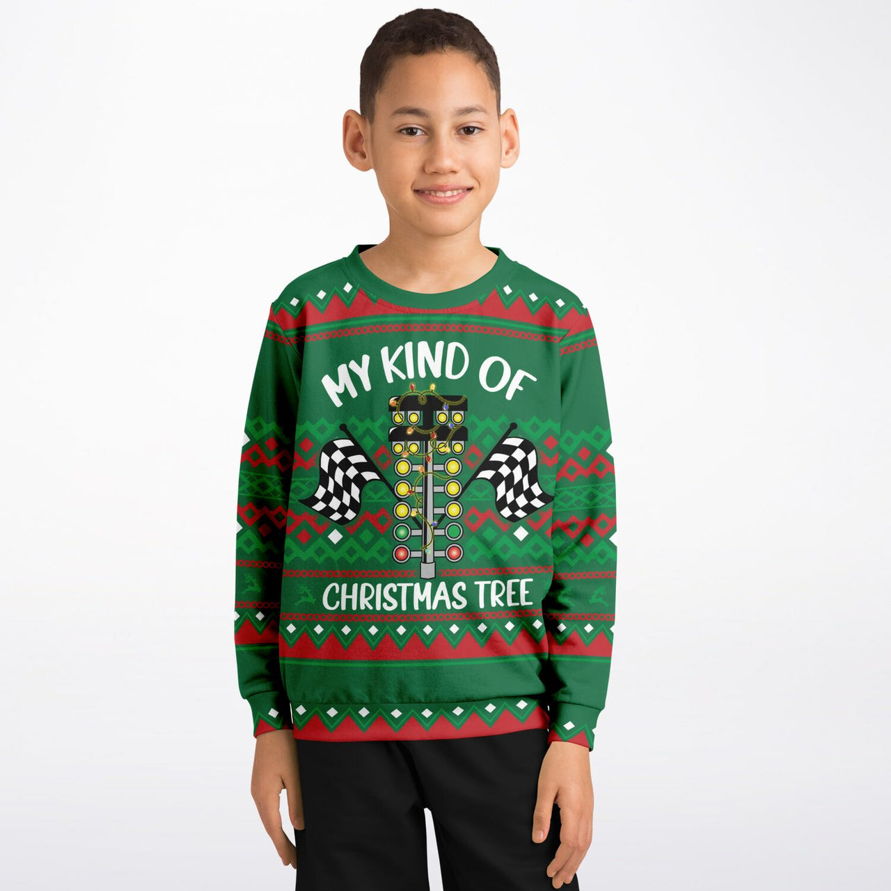 My kind of Ugly Christmas Tree Fashion Youth Sweatshirt – AOP