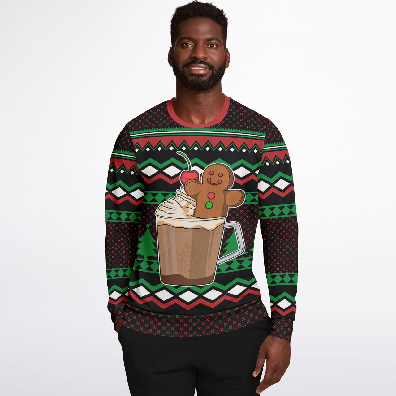 Gingerbread in a Cup, Ugly Christmas Fashion Sweatshirt - AOP