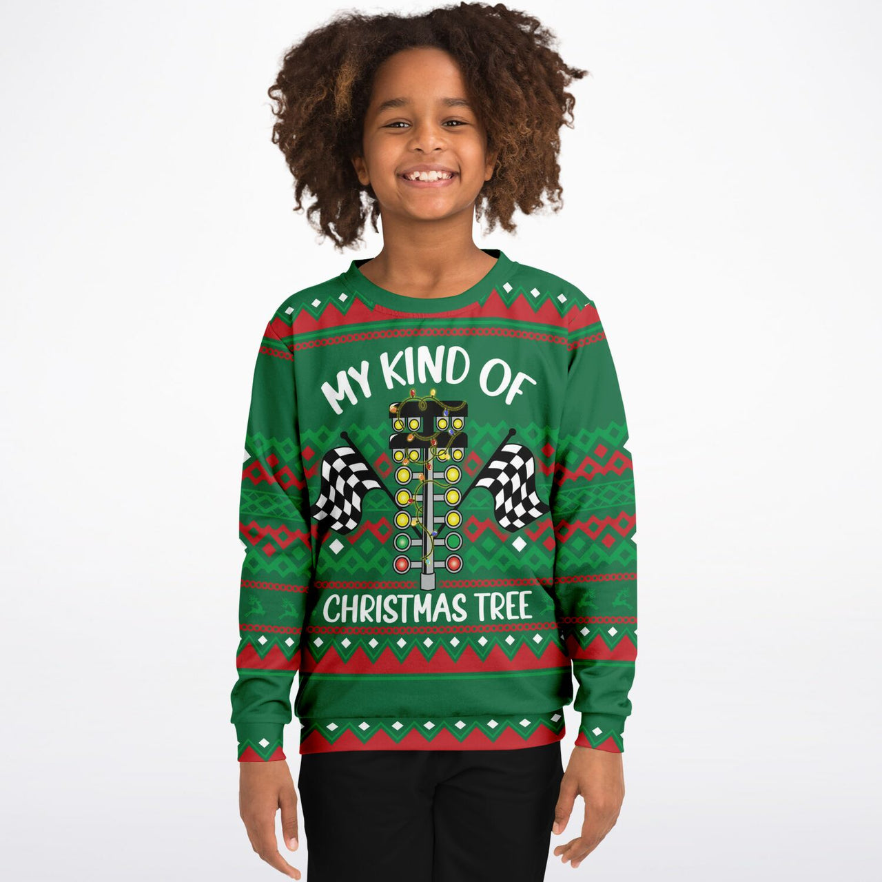 My kind of Ugly Christmas Tree Fashion Youth Sweatshirt – AOP