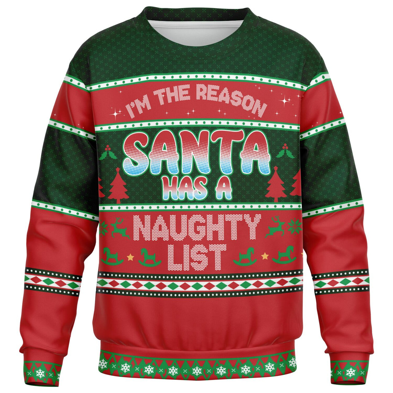 Naughty List Ugly Christmas Fashion Kids/Youth Sweatshirt – AOP