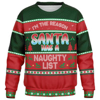 Thumbnail for Naughty List Ugly Christmas Fashion Kids/Youth Sweatshirt – AOP