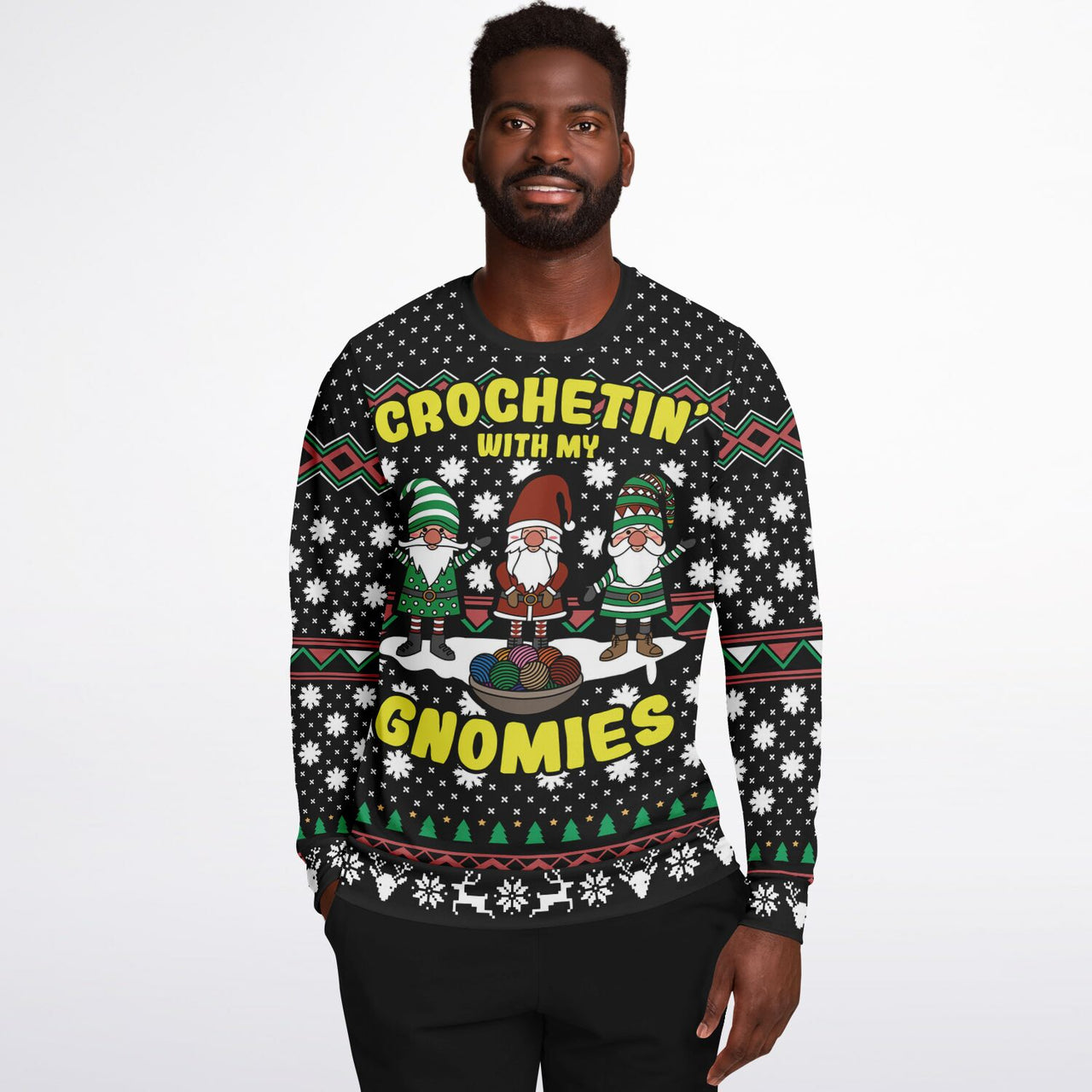 Crochetin' with my Gnomies Fashion Sweatshirt -Adult AOP