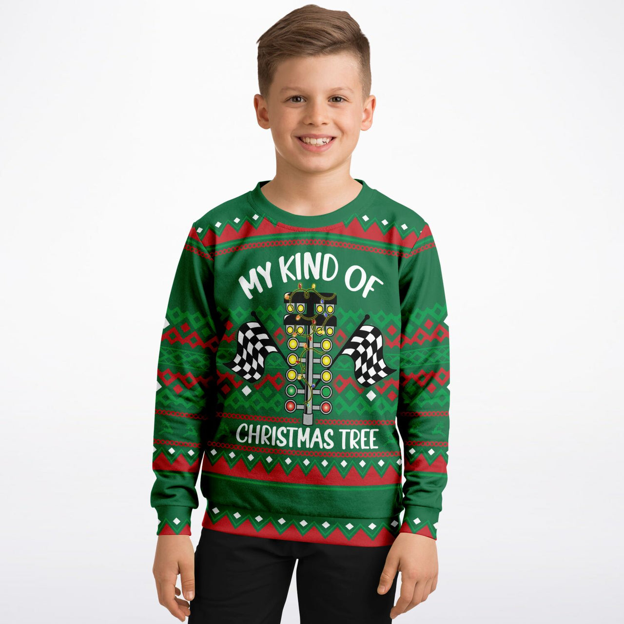 My kind of Ugly Christmas Tree Fashion Youth Sweatshirt – AOP