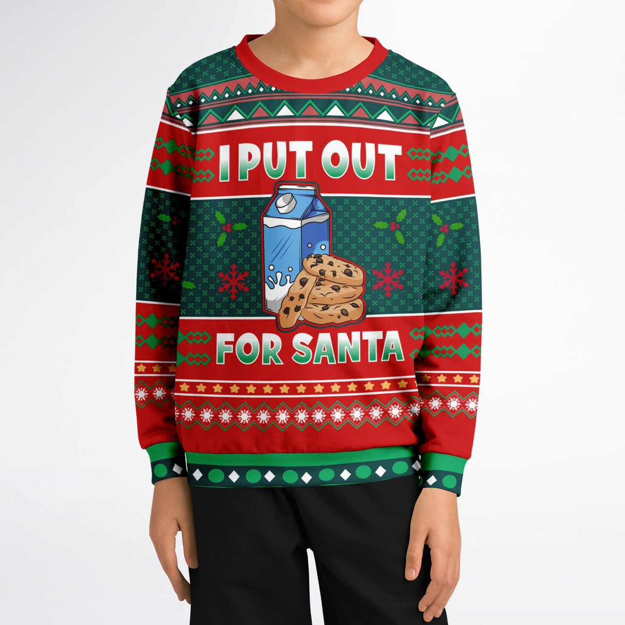 I put out for Santa Ugly Christmas Fashion Youth Sweatshirt – AOP